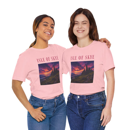Isle of Skye Scenic Tee — Sunset Landscape Graphic T-Shirt