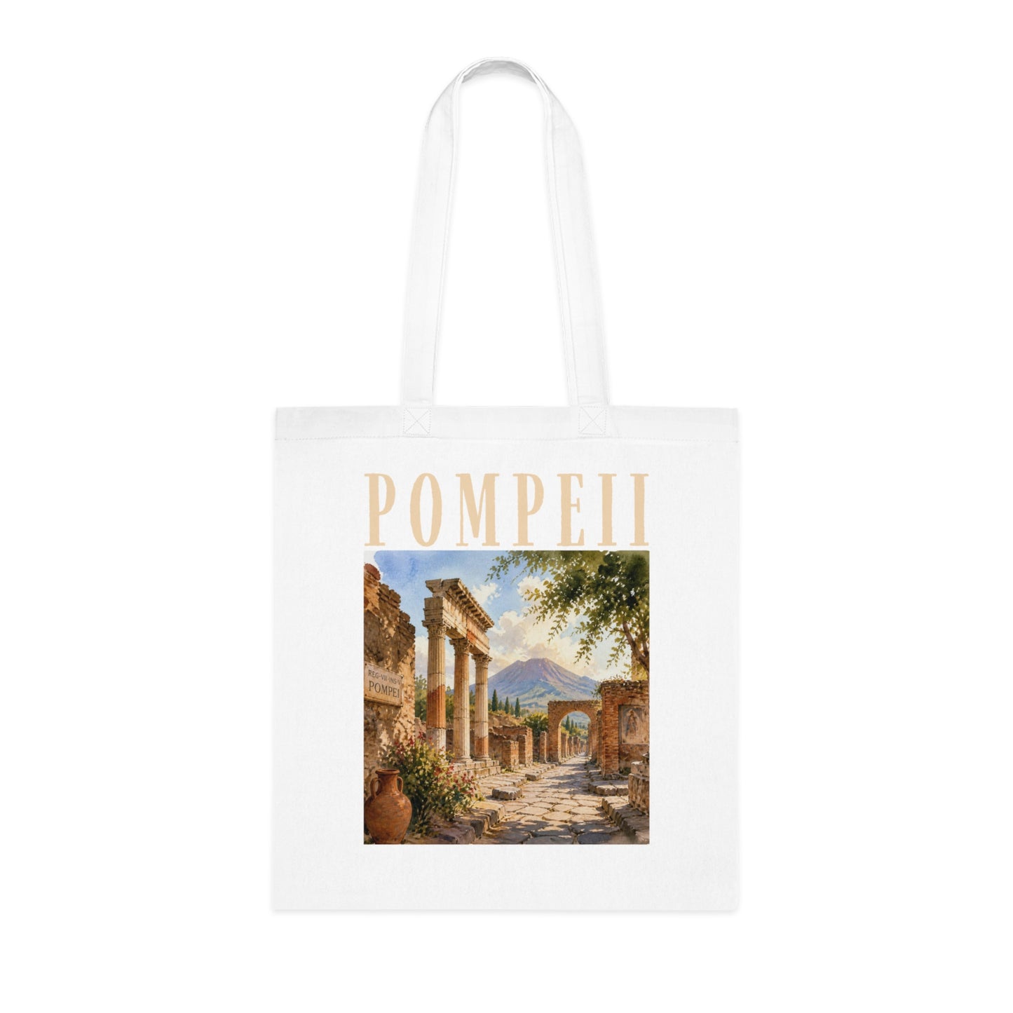 Pompeii Vintage Ruins Cotton Tote