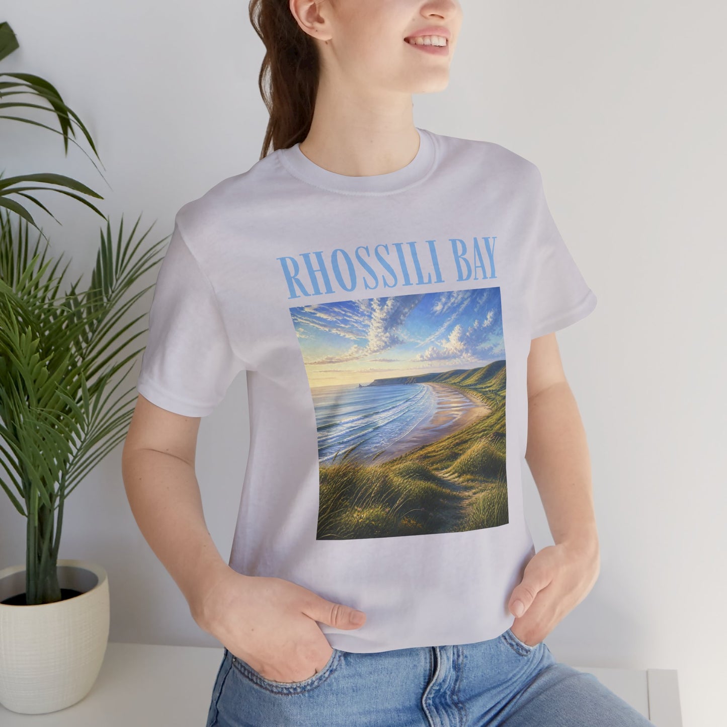 Rhossili Bay Scenic Tee — Coastal Landscape Graphic T-Shirt