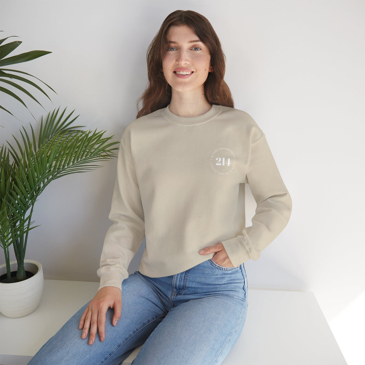 214 Wainwrights Minimalist Crewneck Sweatshirt — Small Chest Logo