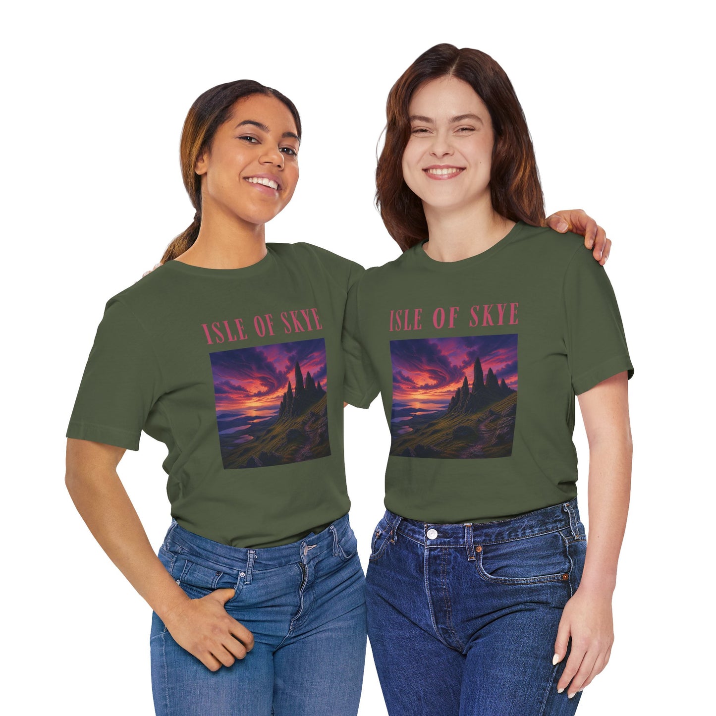 Isle of Skye Scenic Tee — Sunset Landscape Graphic T-Shirt