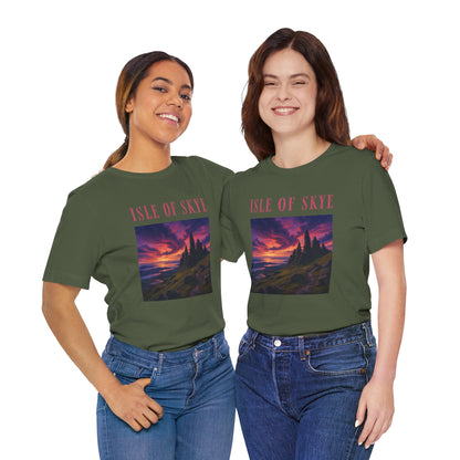 Isle of Skye Scenic Tee — Sunset Landscape Graphic T-Shirt