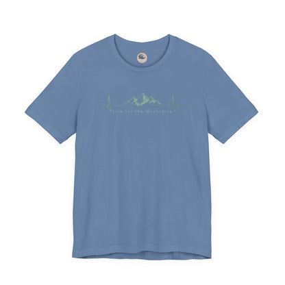 Mountain Heartbeat T‑Shirt — Heartbeat EKG Mountains Graphic Tee