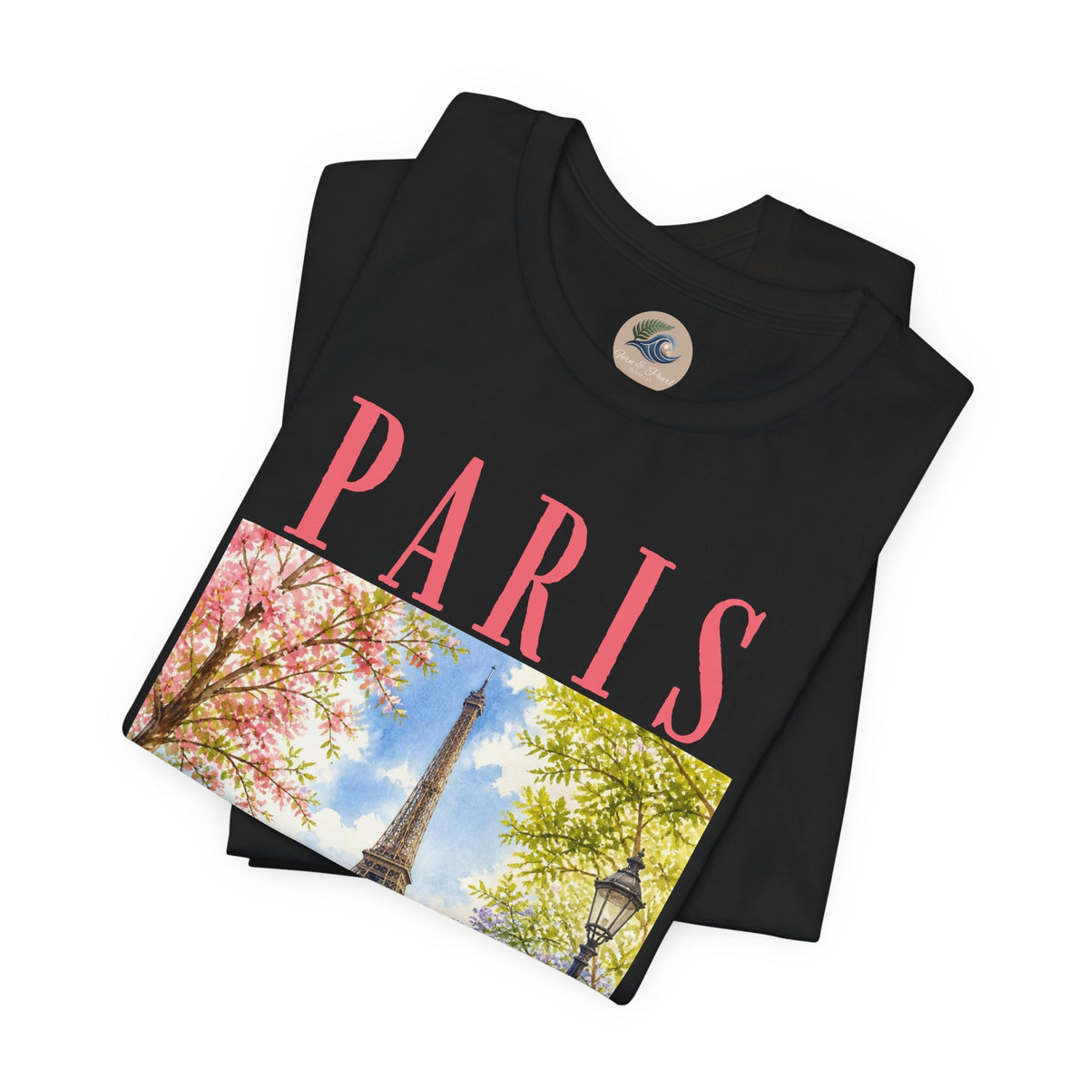 Paris Floral Eiffel Tower Tee — Vintage Romantic France T-Shirt