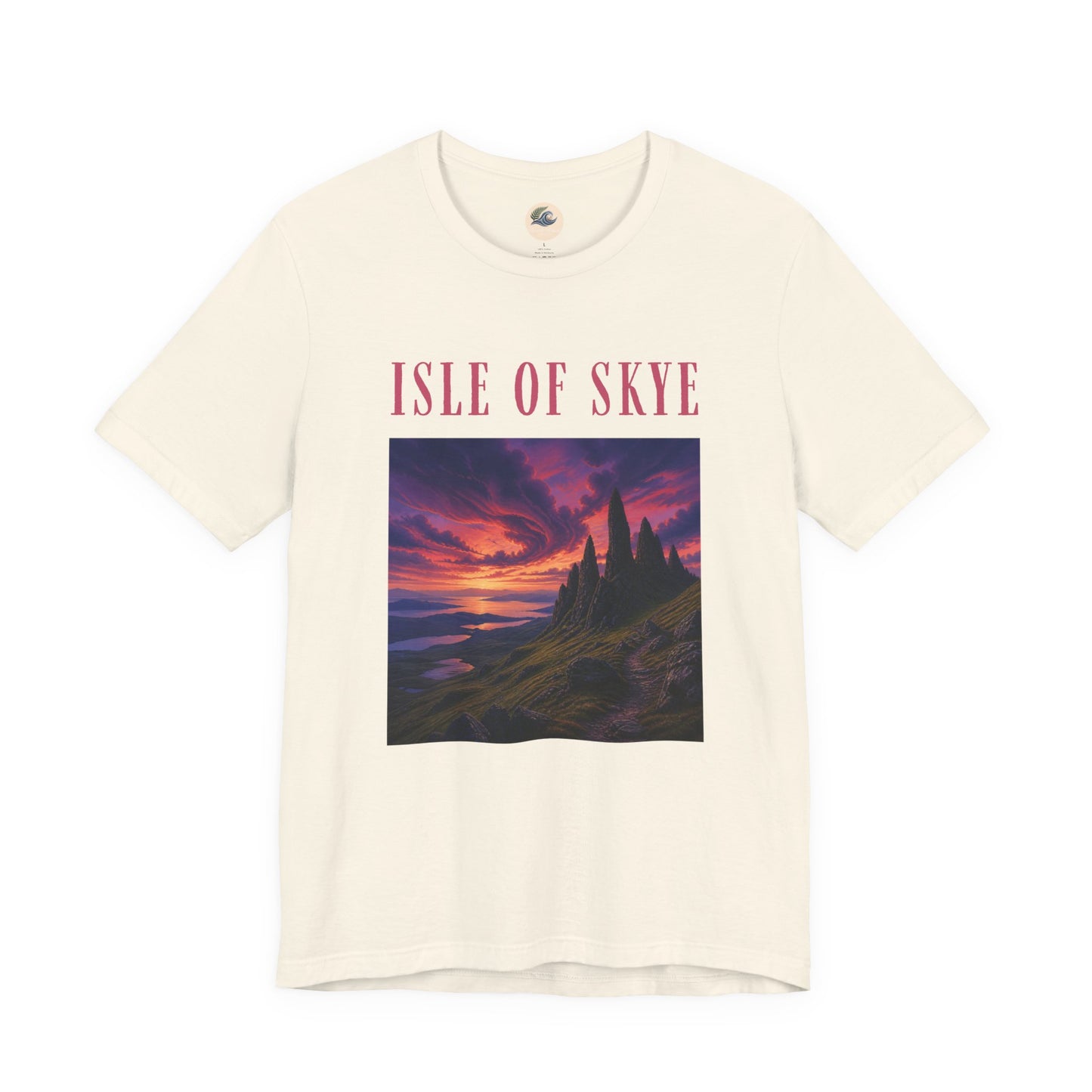 Isle of Skye Scenic Tee — Sunset Landscape Graphic T-Shirt