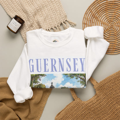 Guernsey Chapel Crewneck Sweatshirt — Scenic Island Travel Pullover