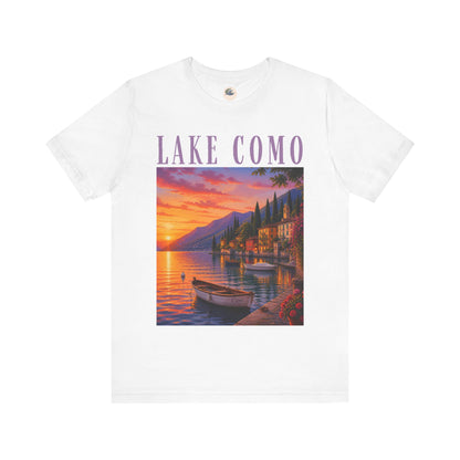Lake Como Sunset T-Shirt — Scenic Italian Lake Vacation Tee