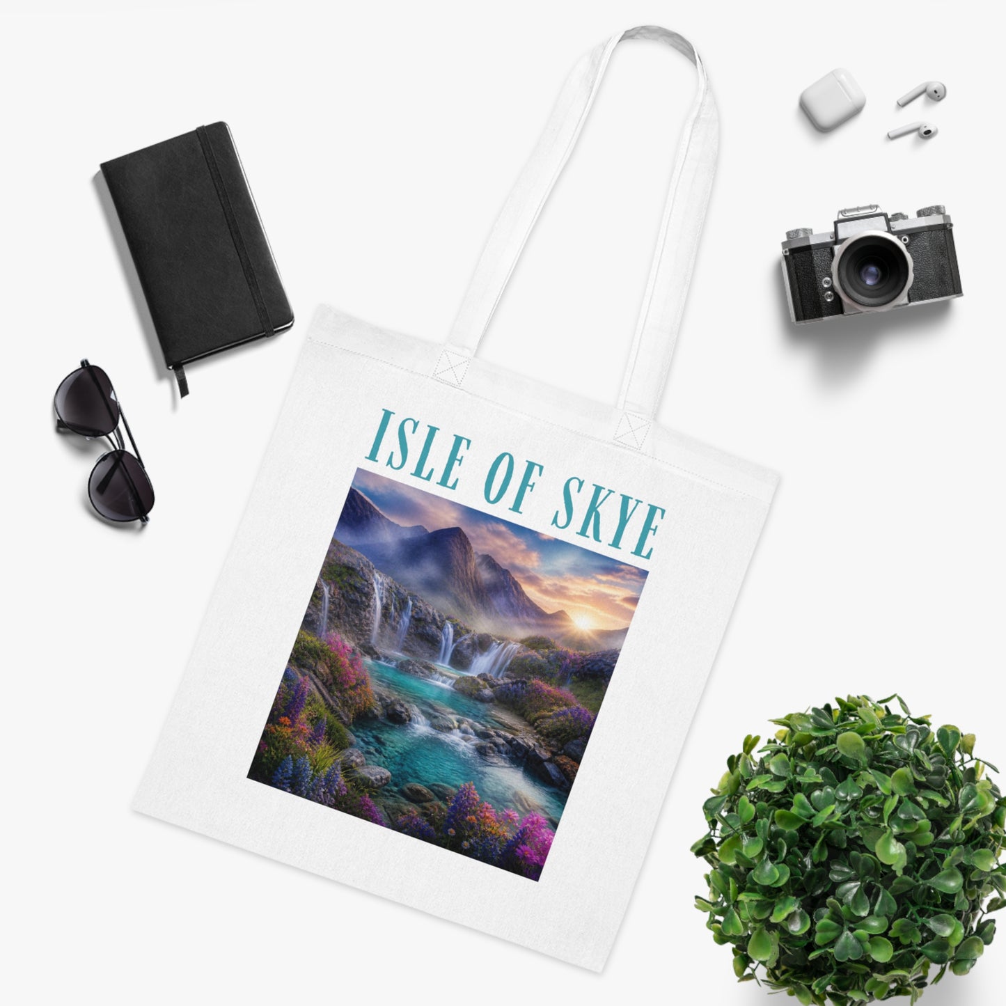 Isle of Skye Scenic Tote Bag — Waterfall Landscape Cotton Tote
