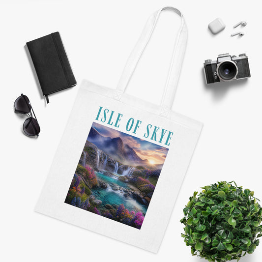 Isle of Skye Scenic Tote Bag — Waterfall Landscape Cotton Tote