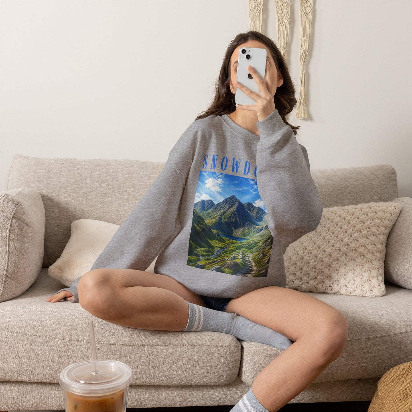 Glyderau Landscape - Snowdonia Mountain Crewneck Sweatshirt