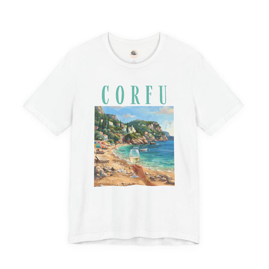 Corfu Beach T-Shirt — Vintage Seaside Travel Tee
