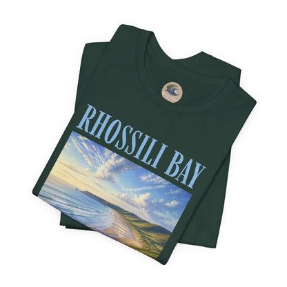 Rhossili Bay Scenic Tee — Coastal Landscape Graphic T-Shirt
