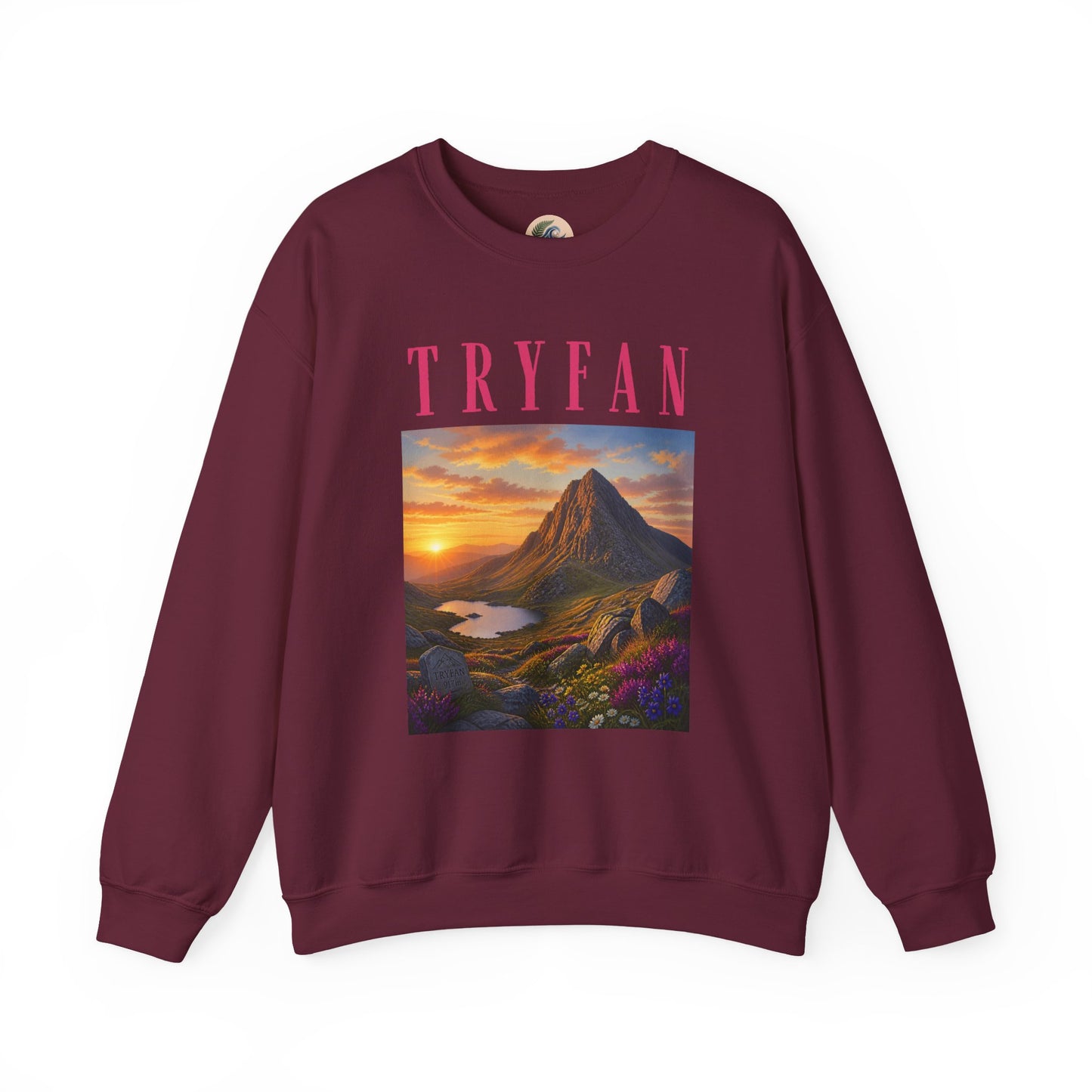 Tryfan Mountain Sweatshirt — Scenic Snowdonia Sunset Landscape Crewneck