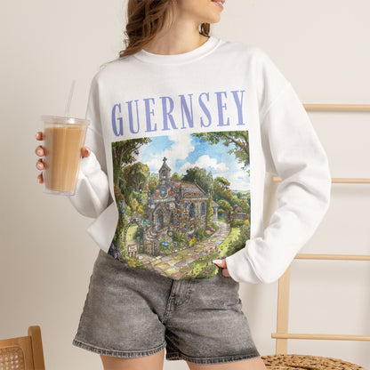 Guernsey Chapel Crewneck Sweatshirt — Scenic Island Travel Pullover