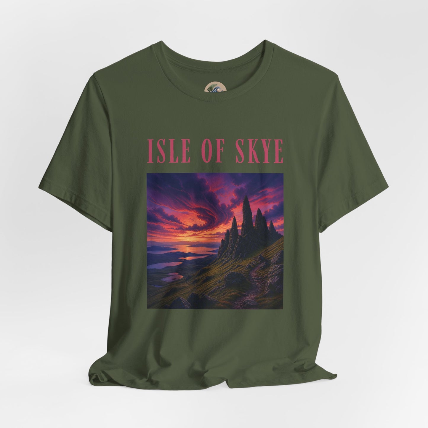 Isle of Skye Scenic Tee — Sunset Landscape Graphic T-Shirt