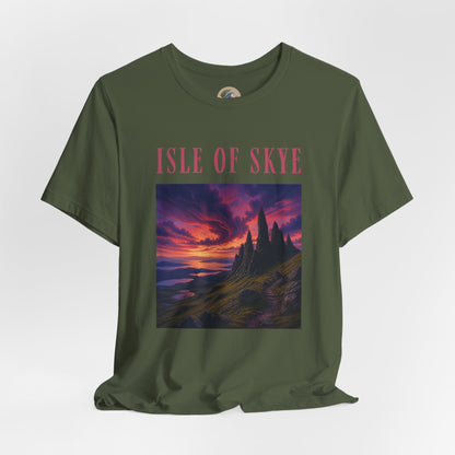 Isle of Skye Scenic Tee — Sunset Landscape Graphic T-Shirt