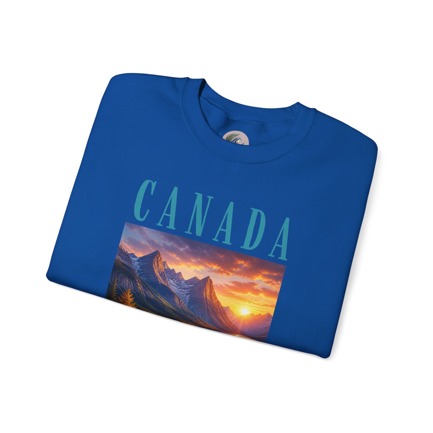 Canada Banff Scenic Crewneck Sweatshirt — Mountain Lake Sunset Graphic