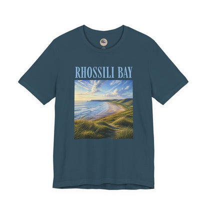 Rhossili Bay Scenic Tee — Coastal Landscape Graphic T-Shirt