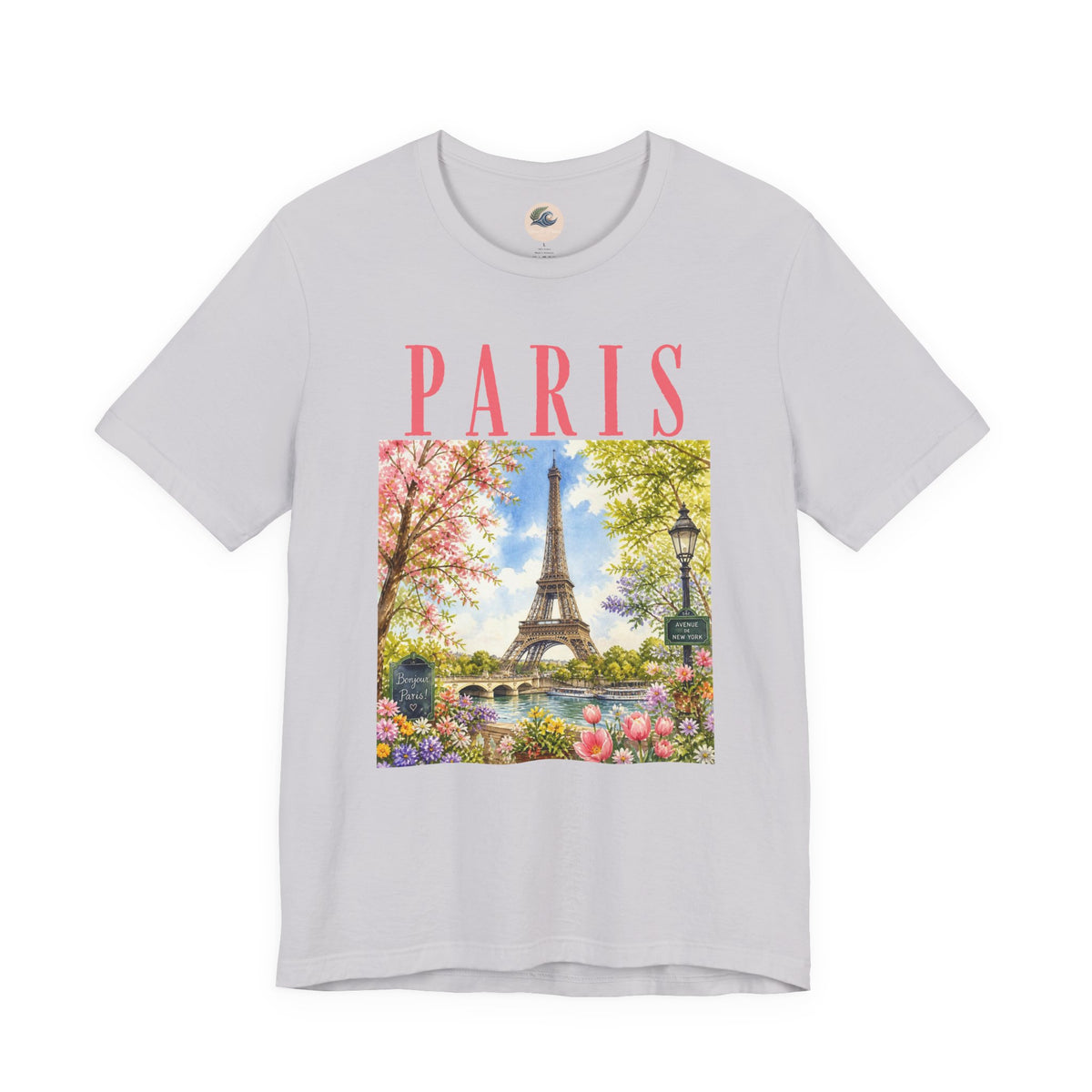 Paris Floral Eiffel Tower Tee — Vintage Romantic France T-Shirt