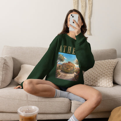 Athens Scenic Crewneck Sweatshirt — Vintage Greece Travel Pullover