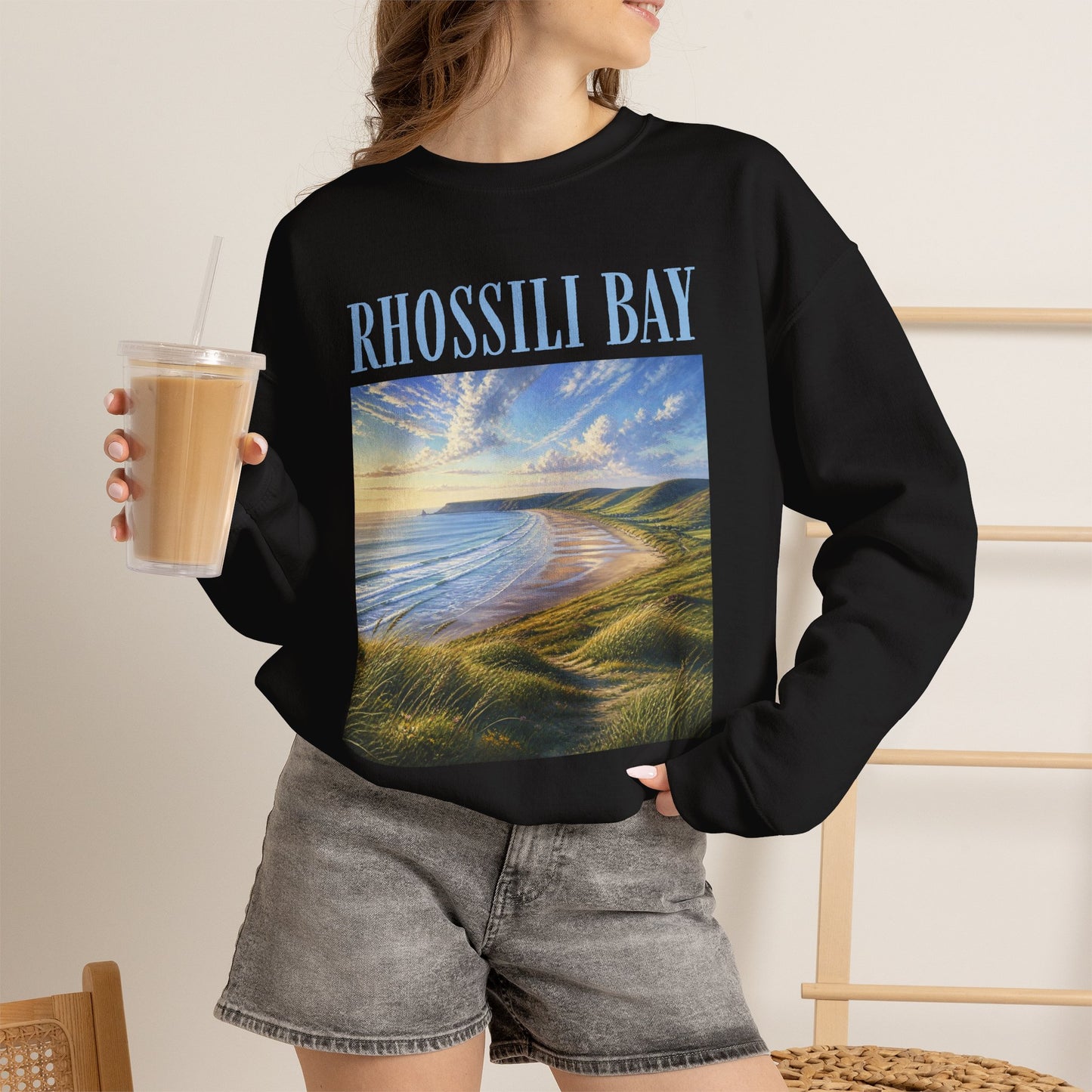 Rhossili Bay Scenic Crewneck Sweatshirt