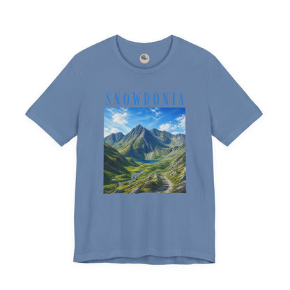 Glyderau Landscape T‑Shirt – Scenic 'SNOWDONIA' Mountain Graphic Tee