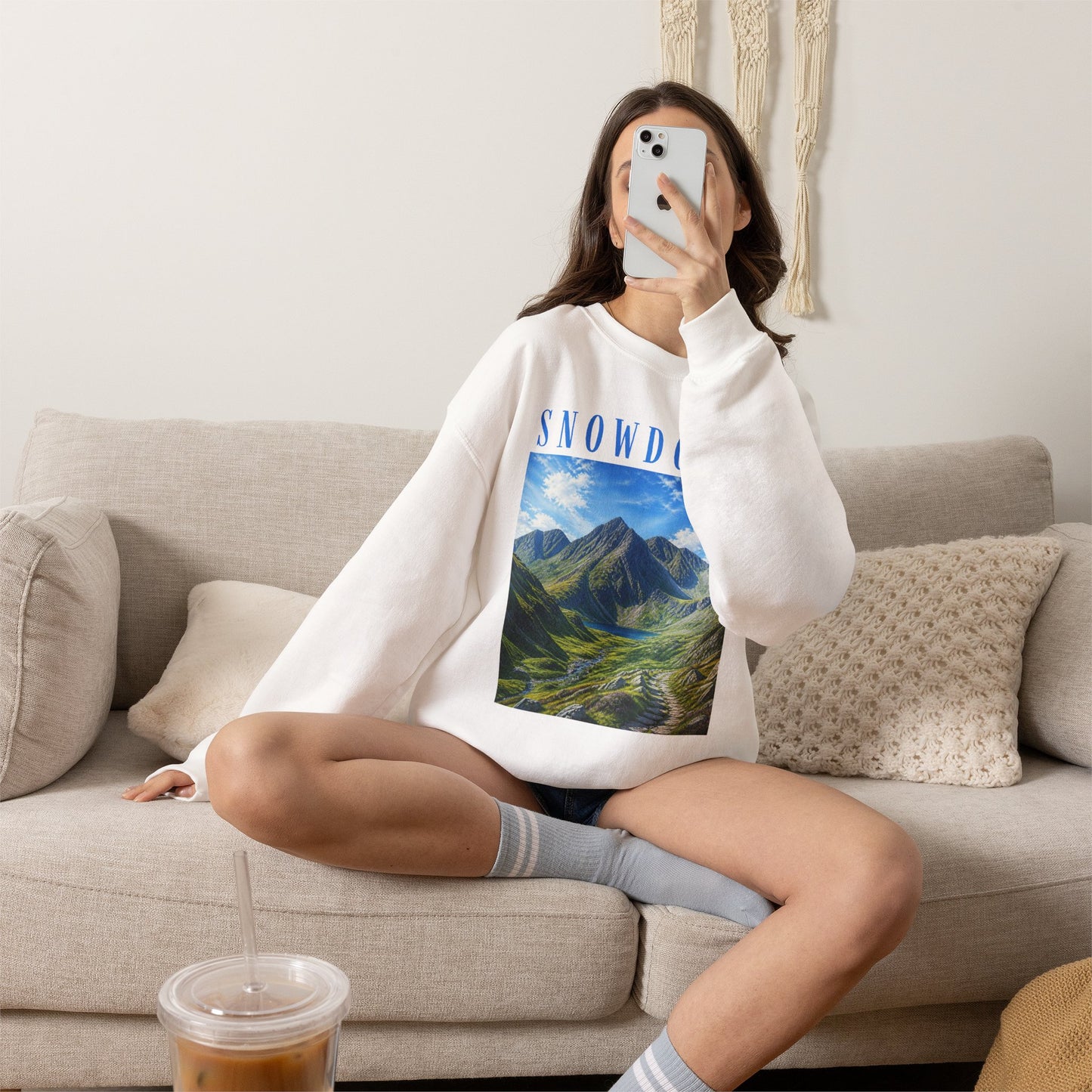 Glyderau Landscape - Snowdonia Mountain Crewneck Sweatshirt