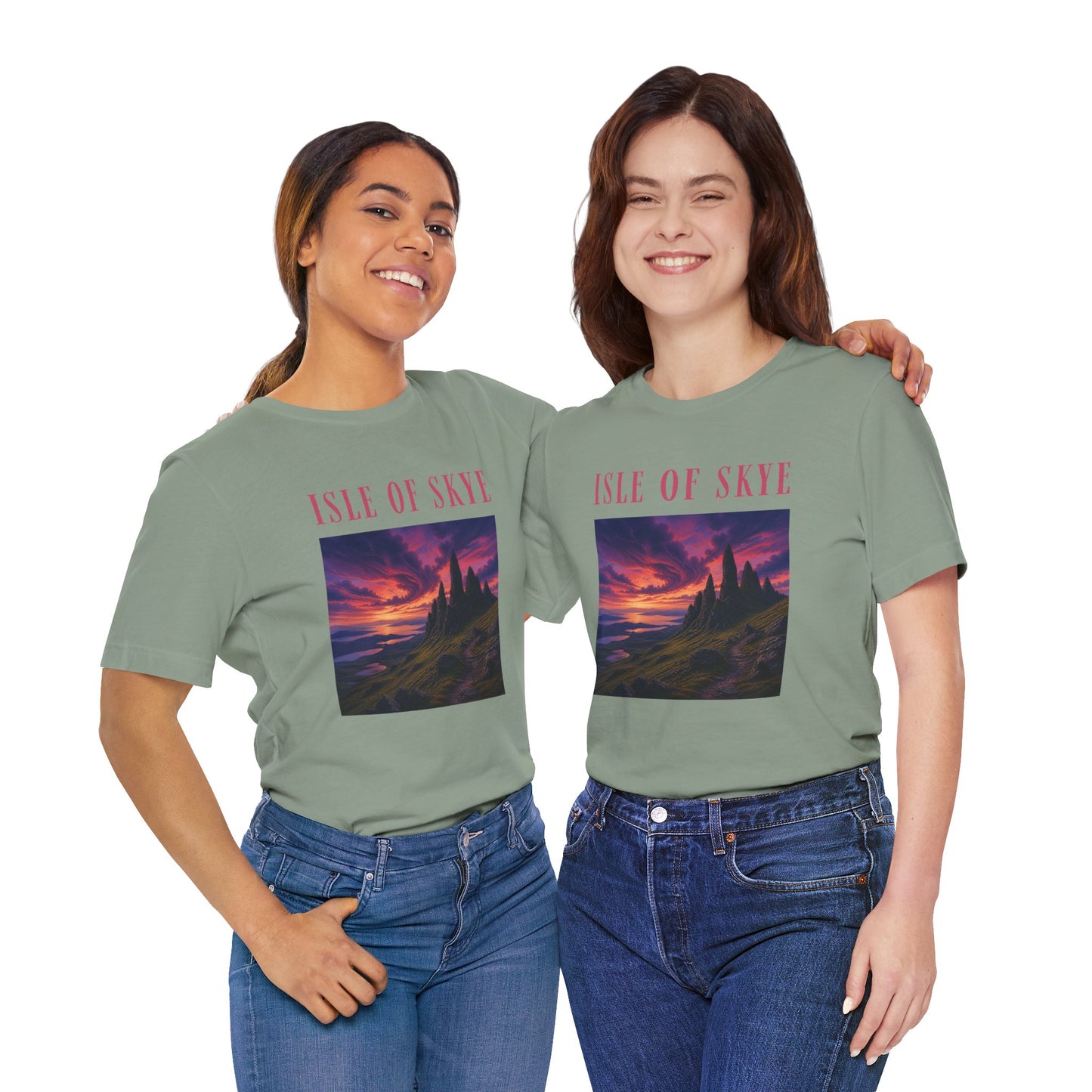 Isle of Skye Scenic Tee — Sunset Landscape Graphic T-Shirt