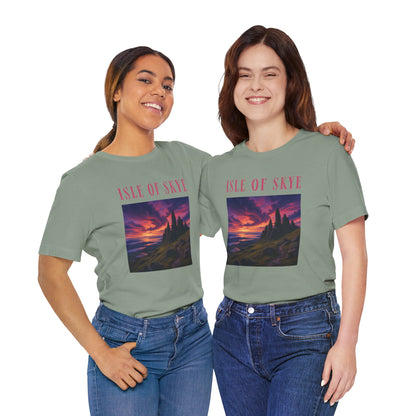 Isle of Skye Scenic Tee — Sunset Landscape Graphic T-Shirt