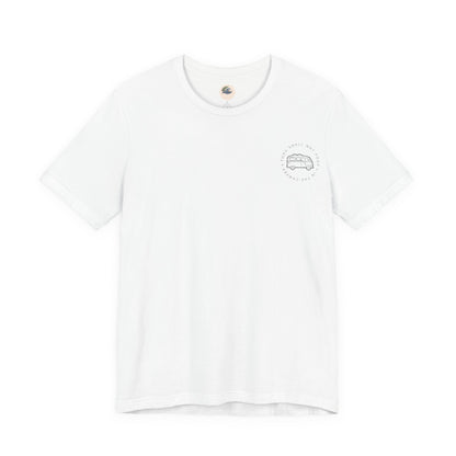 Vintage Camper Poop Graphic Tee — 'Adventure Awaits' Pocket T-Shirt