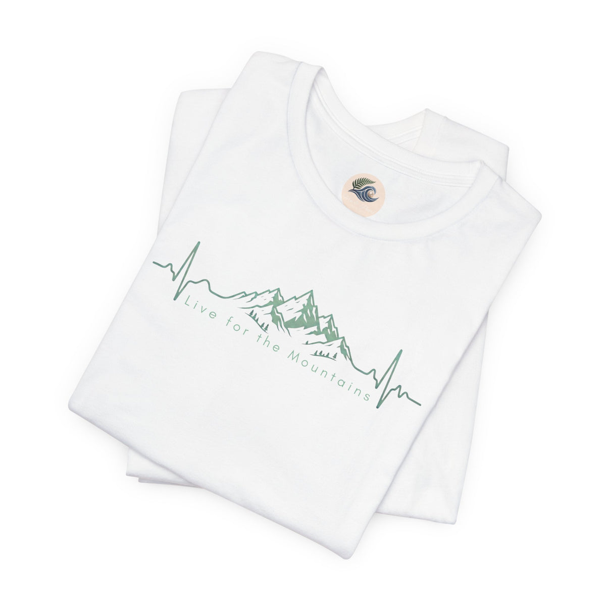 Mountain Heartbeat T‑Shirt — Heartbeat EKG Mountains Graphic Tee