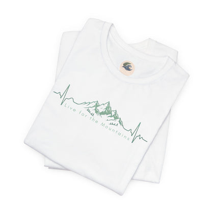 Mountain Heartbeat T‑Shirt — Heartbeat EKG Mountains Graphic Tee