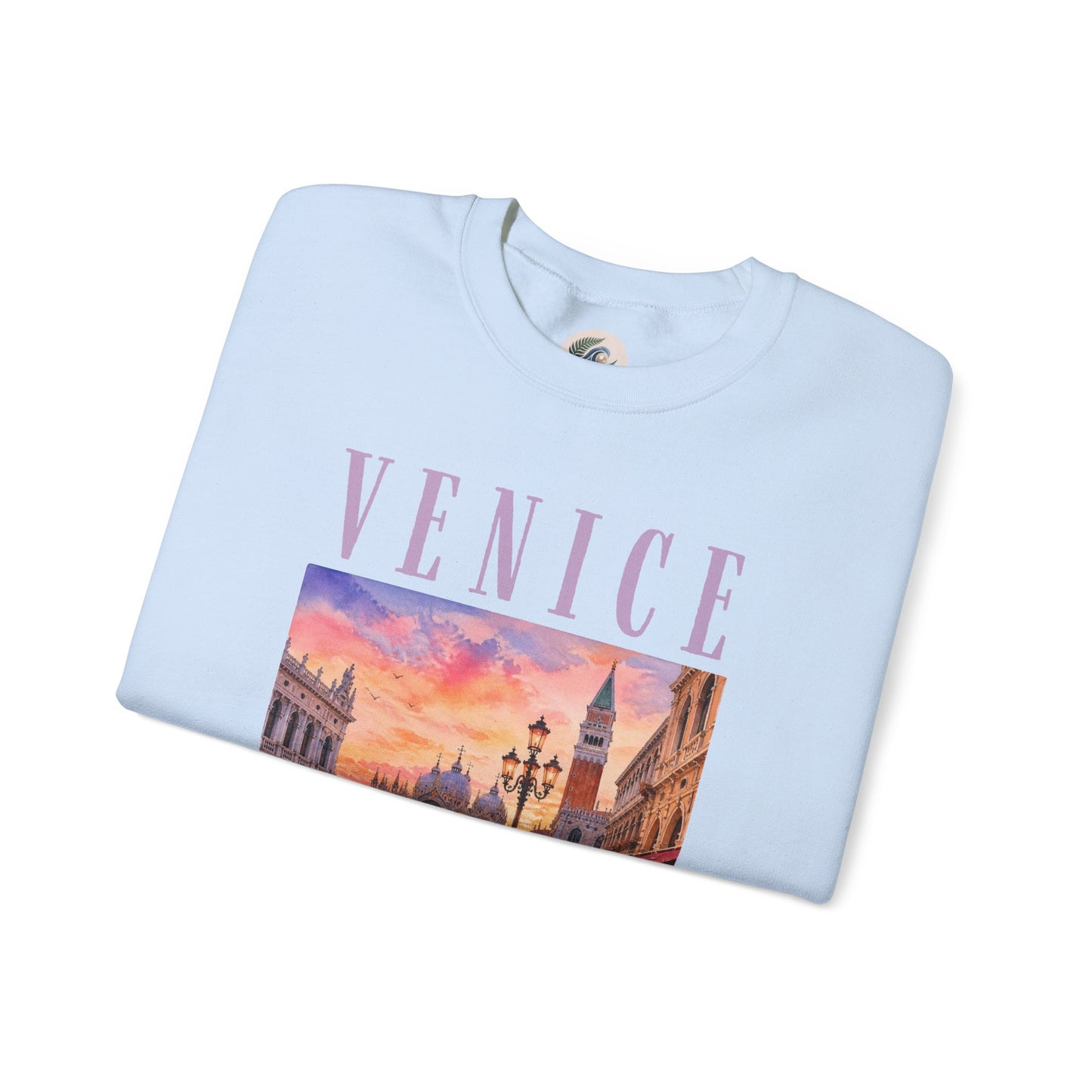 Venice Sunset Crewneck Sweatshirt — Vintage Canal Travel Graphic
