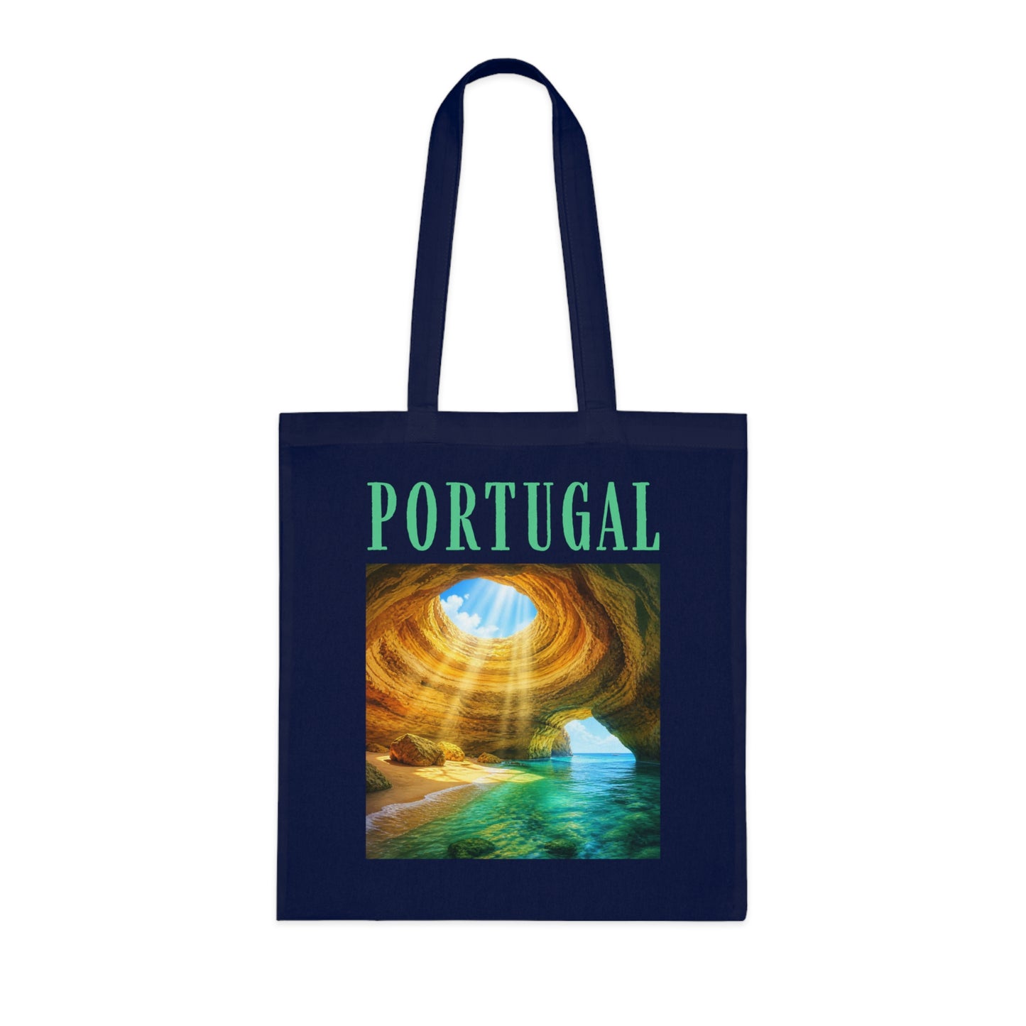 Portugal Benagil Cave Cotton Tote Bag – Scenic Travel Souvenir Tote