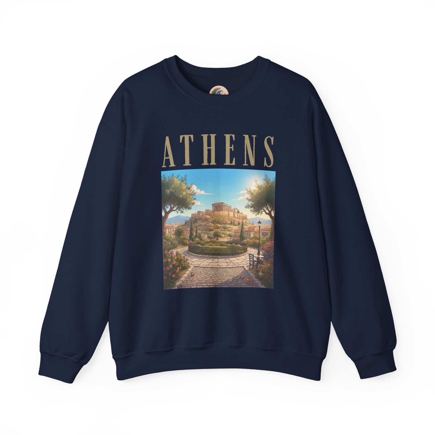 Athens Scenic Crewneck Sweatshirt — Vintage Greece Travel Pullover