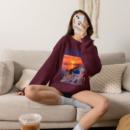 Santorini Sunset Sweatshirt — Greek Island Travel Crewneck