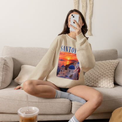 Santorini Sunset Sweatshirt — Greek Island Travel Crewneck