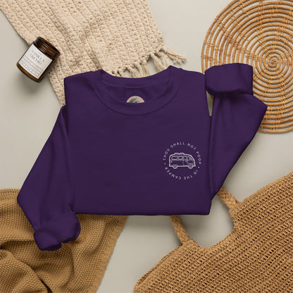 Cozy Camper Crewneck Sweatshirt — Van Life Humour Chest Graphic