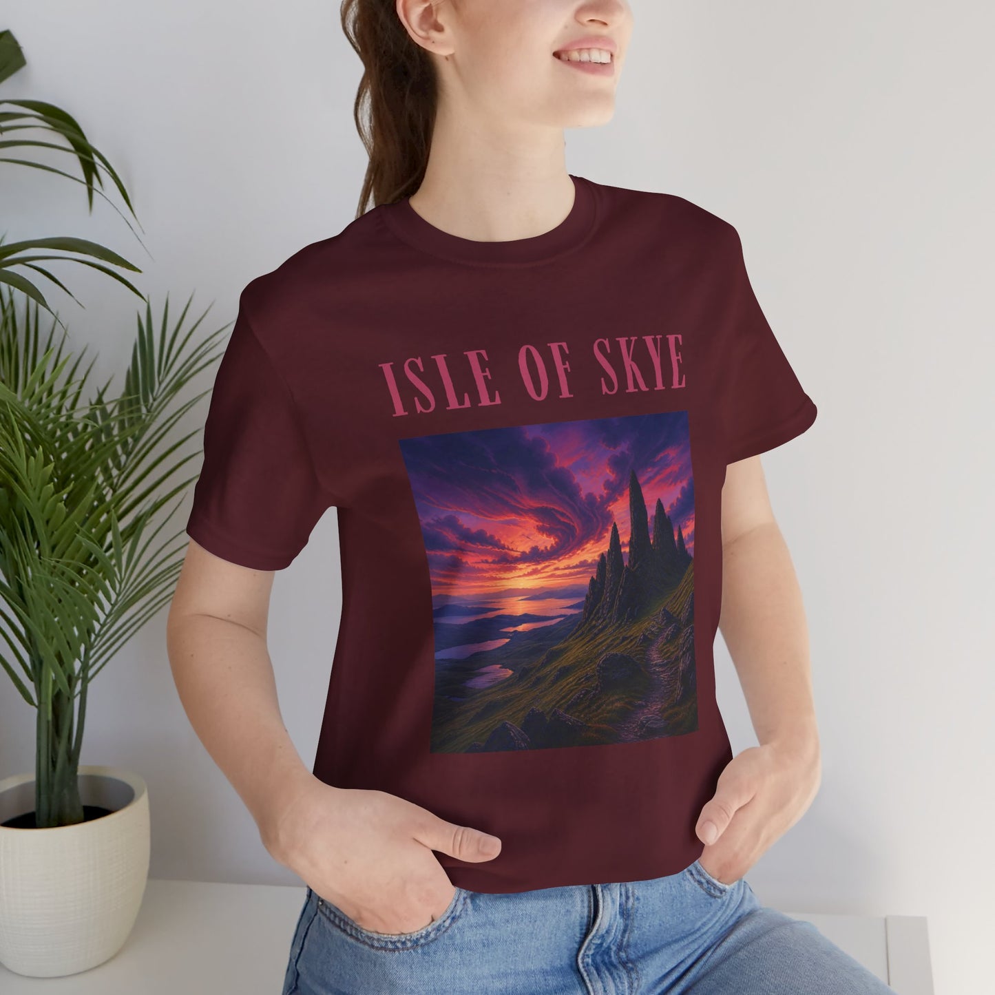Isle of Skye Scenic Tee — Sunset Landscape Graphic T-Shirt