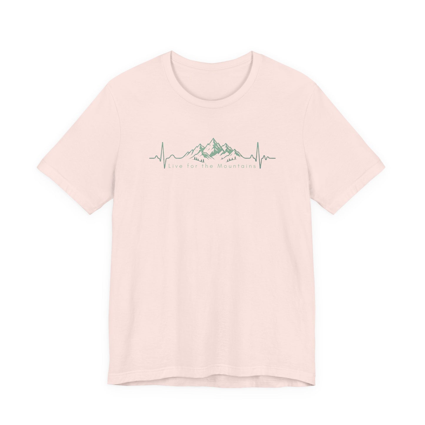 Mountain Heartbeat T‑Shirt — Heartbeat EKG Mountains Graphic Tee