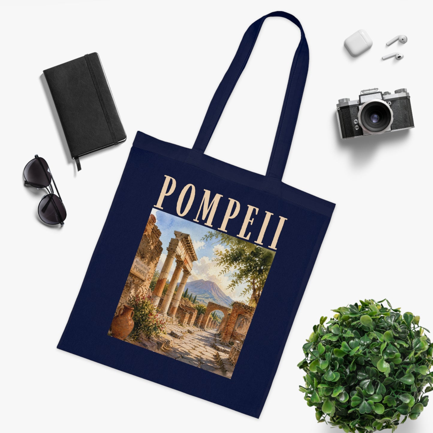 Pompeii Vintage Ruins Cotton Tote