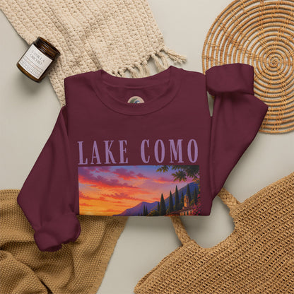 Lake Como Sunset Crewneck Sweatshirt
