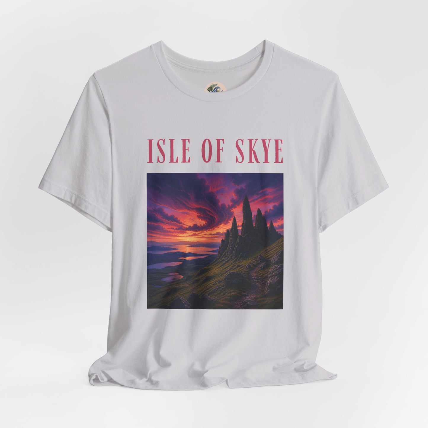 Isle of Skye Scenic Tee — Sunset Landscape Graphic T-Shirt