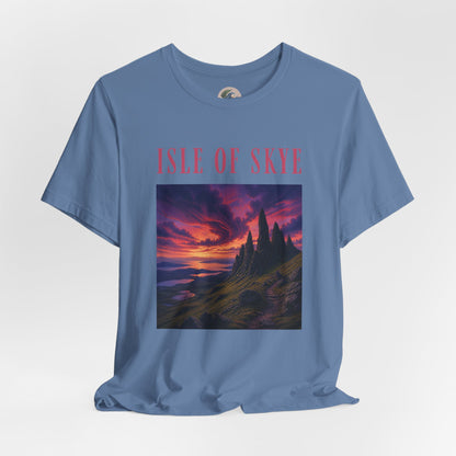 Isle of Skye Scenic Tee — Sunset Landscape Graphic T-Shirt