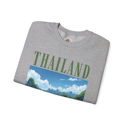 Thailand Scenic Crewneck Sweatshirt — Tropical Island Graphic Pullover