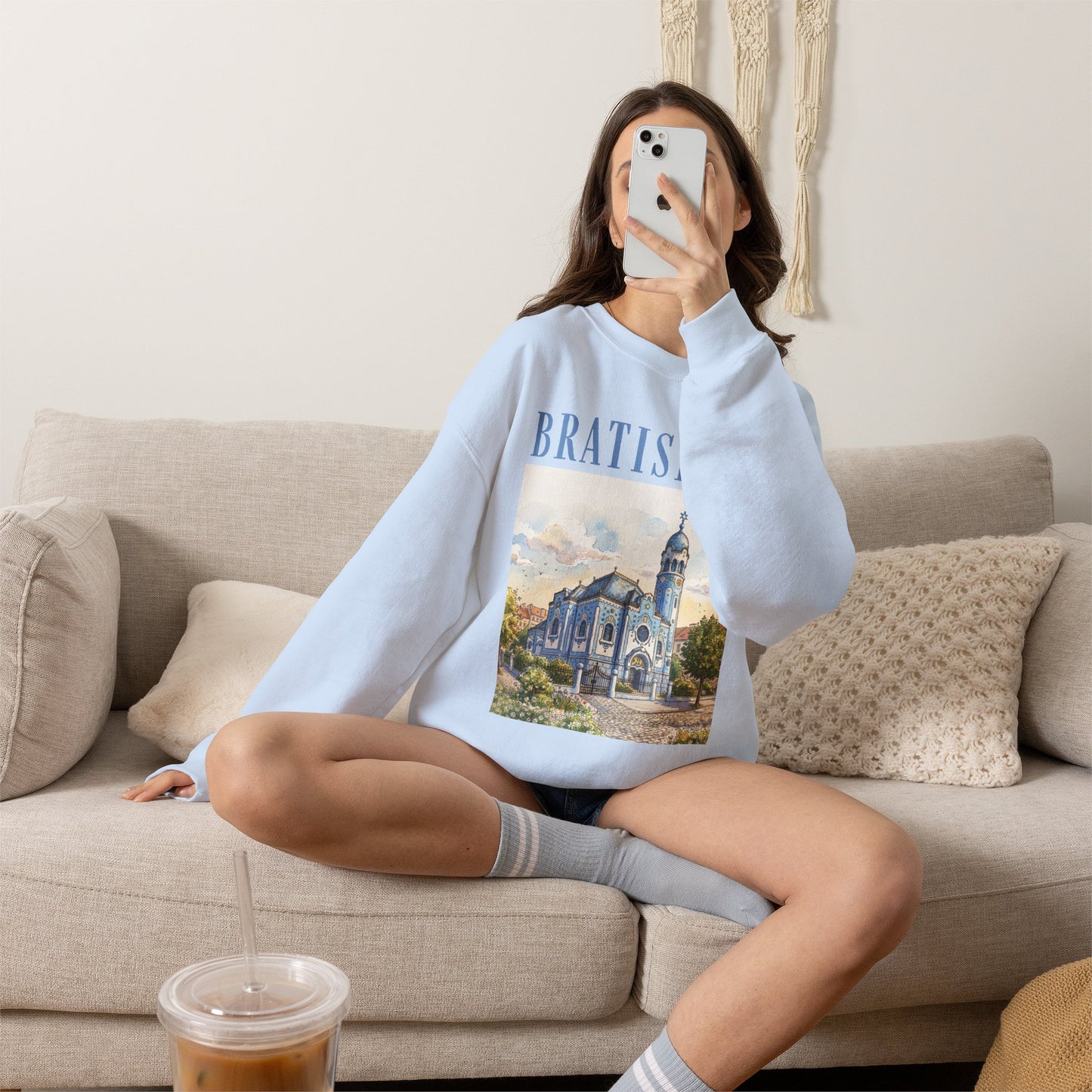 Bratislava Scenic Crewneck Sweatshirt – Vintage Cityscape Graphic