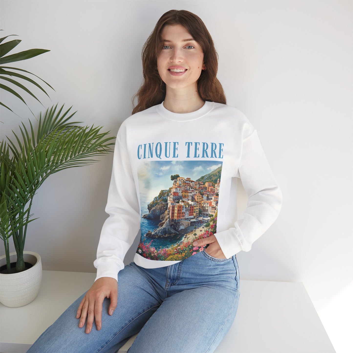 Cinque Terre Coastal Sweatshirt — Italian Village Travel Crewneck
