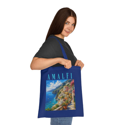 Amalfi Coast Cotton Tote Bag — Scenic Italy Travel Beach Market Tote