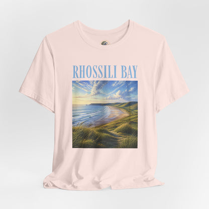 Rhossili Bay Scenic Tee — Coastal Landscape Graphic T-Shirt