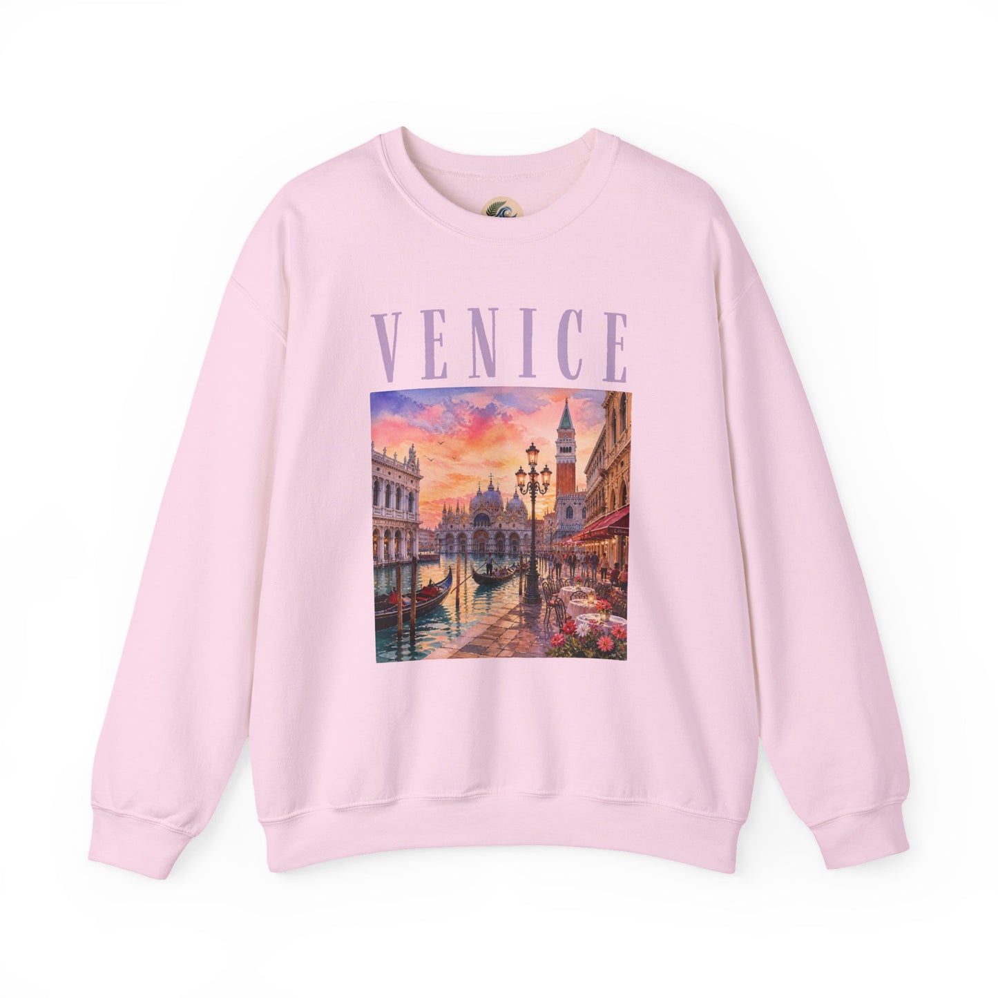 Venice Sunset Crewneck Sweatshirt — Vintage Canal Travel Graphic